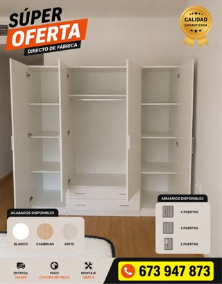 Armario 4 puertas blanco