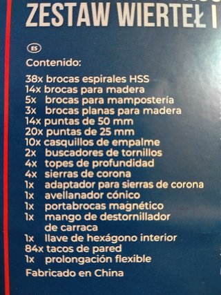 Maletín Juego Brocas y Puntas Ferrex 204 Piezas