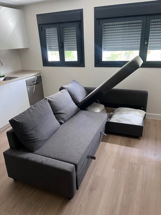 Sofá Cama Chaiselongue Gris 3 Plazas