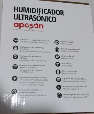 Humidificador Ultrasónico Aposan Morado/Blanco