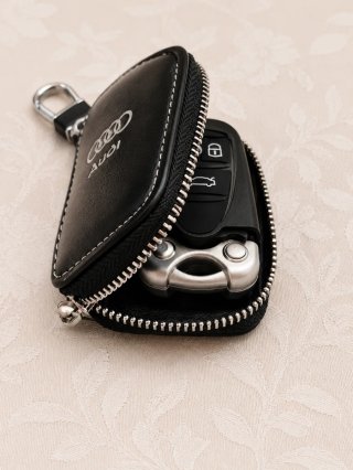 Portachiavi Opel similpelle con zip