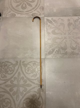 Bastón de madera curvo
