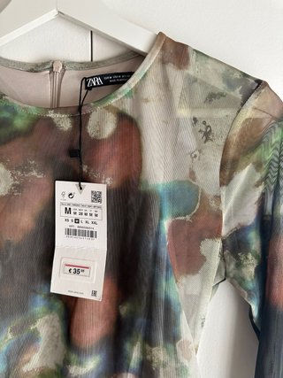 Vestido Zara estampado manga larga