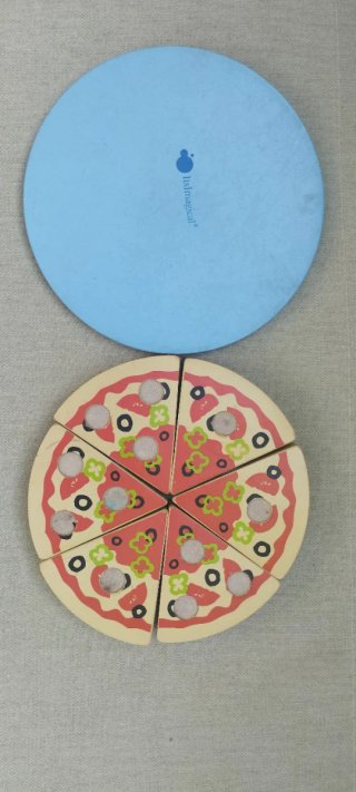 Juego de pizza de madera con accesorios
