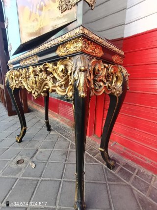 Mueble Bar Vintage Madera y Metal Dorado