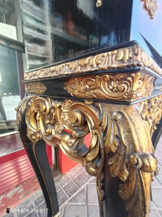 Mueble Bar Vintage Madera y Metal Dorado