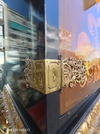 Mueble Bar Vintage Madera y Metal Dorado