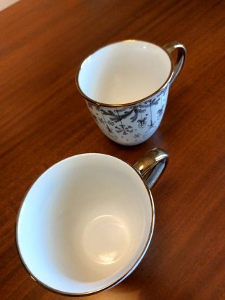 Coppia Mug Oro Natale Porcellana