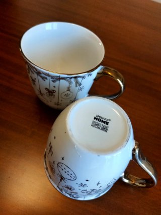 Coppia Mug Oro Natale Porcellana