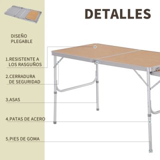 Mesa Camping Plegable Ala Abatible