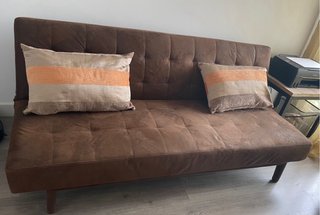Sofá Cama Marrón Tela