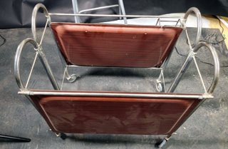 Bandeja auxiliar vintage plegable con ruedas
