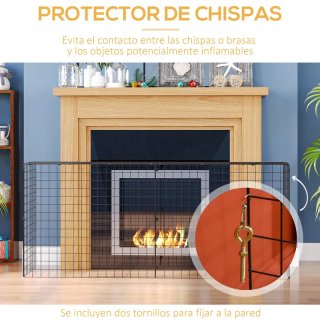 Salvachispas para Chimenea 81,5-160x44x68 cm