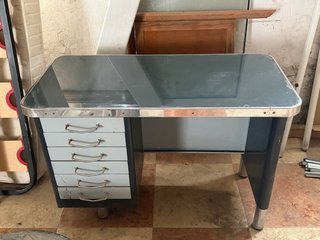 Escritorio Metálico Vintage con Cajones