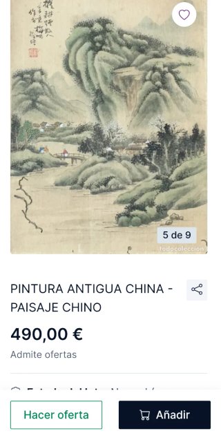 Pintura china antigua paisaje