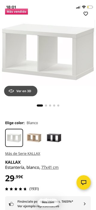 Estantería Blanca Ikea 2 Cubos