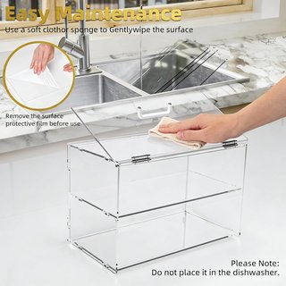 Vetrina 2 ripiani acrilico 48x32,5x30 panetteria