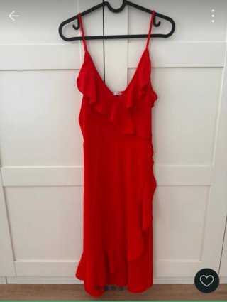 Vestido Zara Rojo Volantes