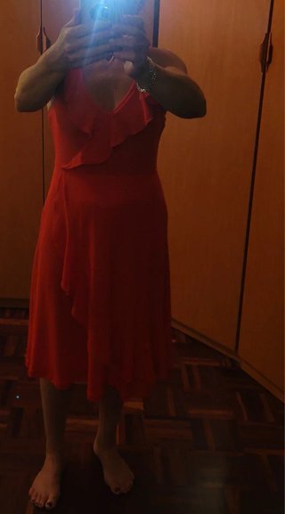 Vestido Zara Rojo Volantes