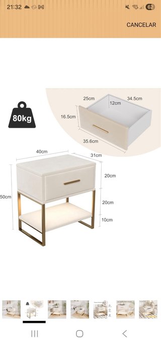 Mesitas de noche beige y doradas