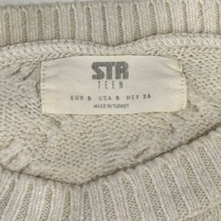 Talla S - Jersey trenzado cropped beige