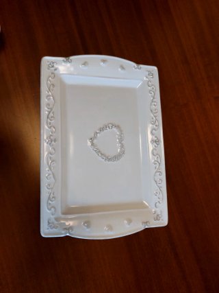 Set 2 tazze shabby con vassoio e dolcetto