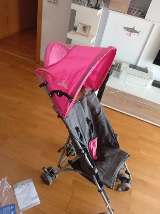 Carrito Paraguas Asalvo Gris y Rosa