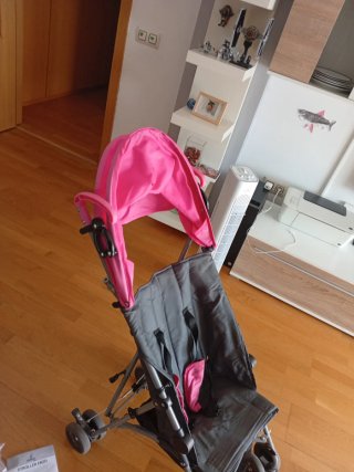 Carrito Paraguas Asalvo Gris y Rosa