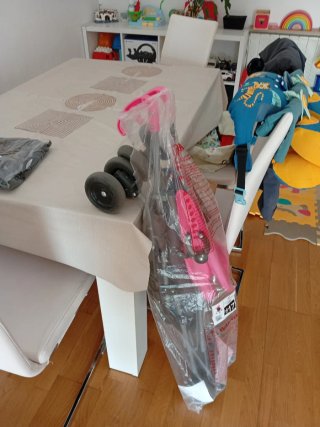 Carrito Paraguas Asalvo Gris y Rosa