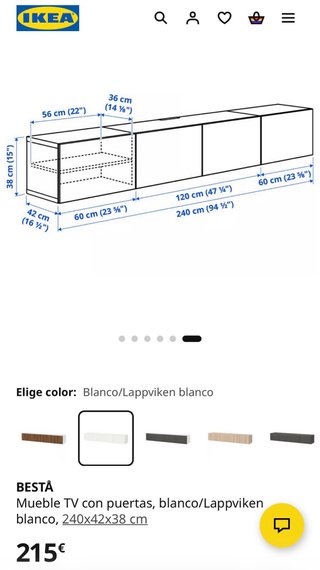 Mueble TV Ikea Besta Blanco
