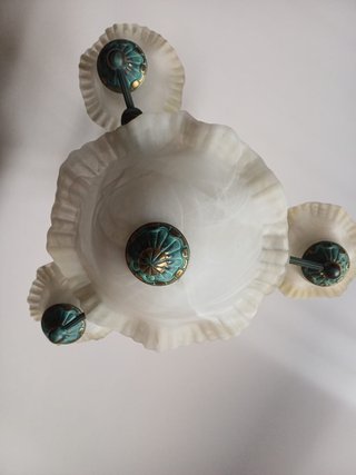 Lámpara de salón verde y blanca