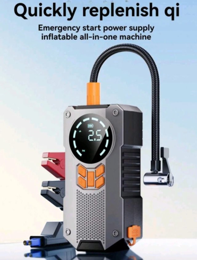 Arrancador Coche 1500mAh y Compresor Aire
