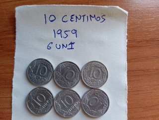 6 Monedas 10 Céntimos 1959 España