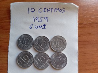 6 Monedas 10 Céntimos 1959 España