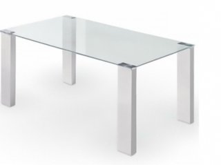 Mesa de comedor cristal y metal