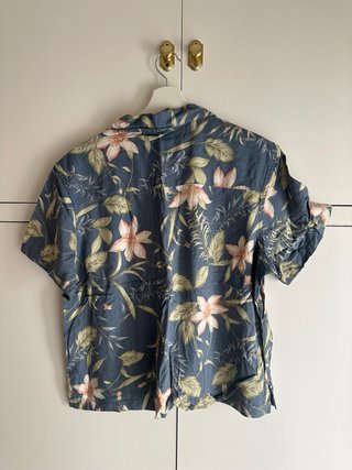 Camisa Hawaiana Mujer Azul y Rosa