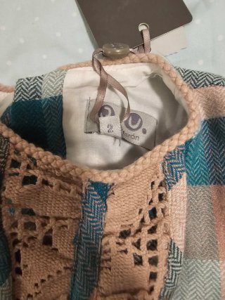 Vestido de cuadros rosa y verde