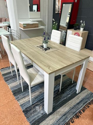 MESA COMEDOR SH + 6 SILLAS POLIPIEL