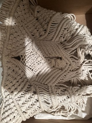 Cortina Macramé Beige Algodón