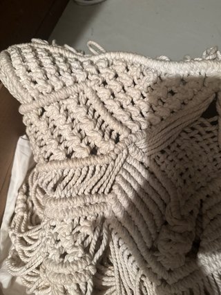 Cortina Macramé Beige Algodón