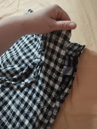 Gonna pantaloncino Bershka quadri bianco nero