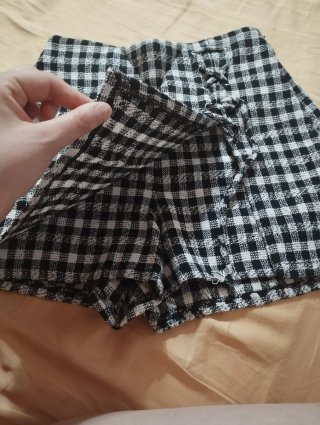 Gonna pantaloncino Bershka quadri bianco nero