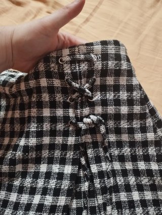 Gonna pantaloncino Bershka quadri bianco nero