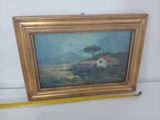 Quadro Olio Paesaggio Campagna Napoli Vesu