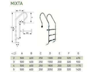 Escalera para piscina MIXTA AISI 304 QP