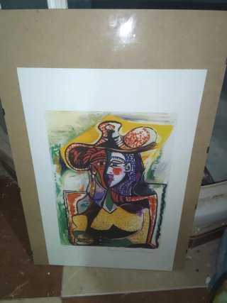 Obra de arte Mujer con sombrero litografía picasso