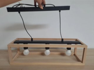 Lámpara colgante madera y metal