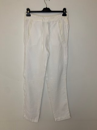 Pantaloni in lino bianchi