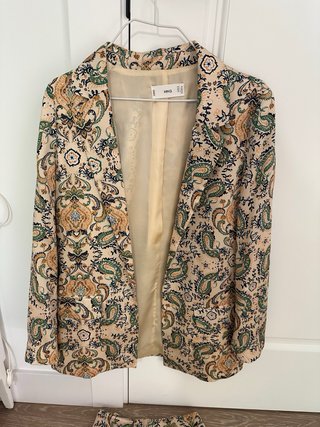 Traje de chaqueta y pantalón estampado Mango