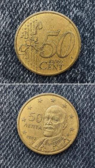 Moneda 50 Cent 2002 Grecia